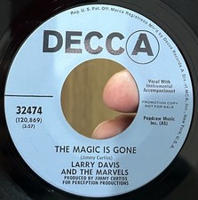 RARE Funky Northern Soul Promo 45 LARRY DAVIS & THE MARVELS The Magic Is Gone EX
