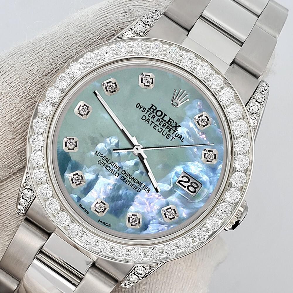Rolex Datejust 2.1ct Custom Diamond Bezel/Lugs/Tahitian