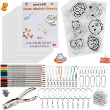 Shrink Art Kit - 166 Pcs with 10 Pcs Shrink Film Paper, 8 Pcs Patte... Fast Ship