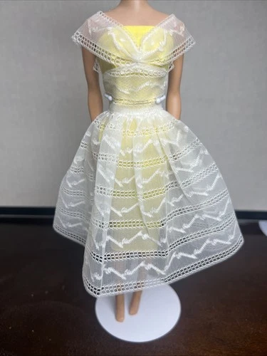 Vintage Barbie #987 Orange Blossom Yellow Dress & Lace Overskirt 1960s