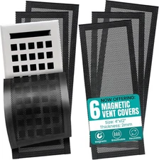 Efforest Floor Vent Covers Magnetic - 6 Pack Air Filters sleek black 