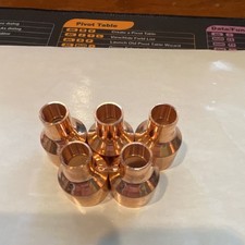 Lot of 5 Copper Coupling Fittings Sweat x Sweat 1” x 1/2” HVAC Soldier