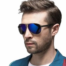 Retro HD Polarized Sunglasses Mens Pilot Metal Outdoor Driving Eyewear Glasses