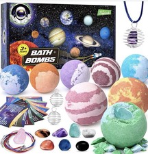 Galaxy Bath Bombs for Kids with Surprise Inside Space Toys, 8 Pack Planet