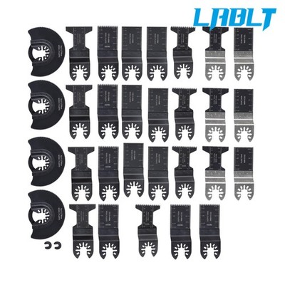 LABLT 32Pcs Oscillating Saw Blades Universal Bi-Metal Multi Cutting Blades Kit