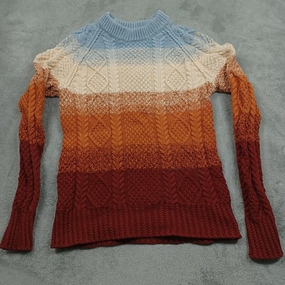 LL Bean Sweater Womens Medium Red Knit Signature Pullover Outdoor Casual