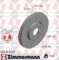 Zimmermann Bremsscheibe 400.3673.20 FüR Chrysler MERCEDES-BENZ