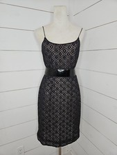 J Crew size 4 black lace with beige liner midi dress