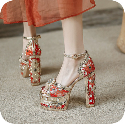 Women's High Heel Sandals Party Ball Gown Cocktail Evening Rhinestones Shoes Bar