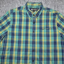Alaskan Hardgear by Duluth Trading Co. XL Tall Short Sleeve Button Green Plaid