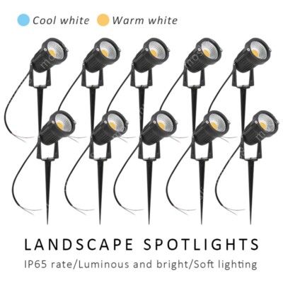 10X Garden Lights LED Spotlights Landscape Outdoor Waterproof 5W Floodlight 12V