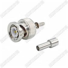 10x BNC Male Straight Window Crimp RF Coax Connector for RG174 RG316 RG179 Cable