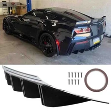 For Chevy Corvette C5 C6 C7 C8 10 Fins Rear Bumper Diffuser Spoiler Lip Splitter