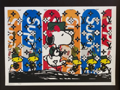 Death NYC Pop Art Graphic Print of Louis Vuitton Snoopy and Woodstock