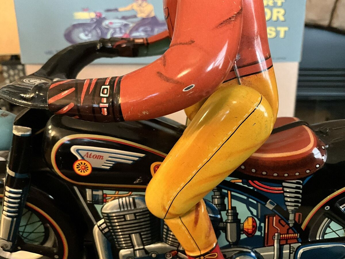 Modern Toys Tin Battery Operated Expert Motor Cyclist Japan Modern Toys Tin Battery Operated Expert Motor Cyclist Japan