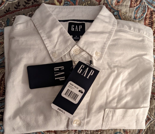 Gap Long Sleeve Button Down Oxford Shirt Medium Blue Pin Stripe, New with Tags - Picture 9 of 9