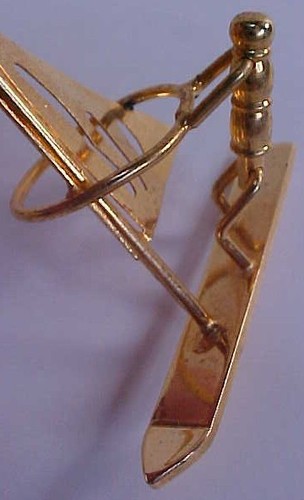 Miniature Dollhouse Angel Fish gold tone Windsurfer figure Windsurfing - Picture 10 of 15