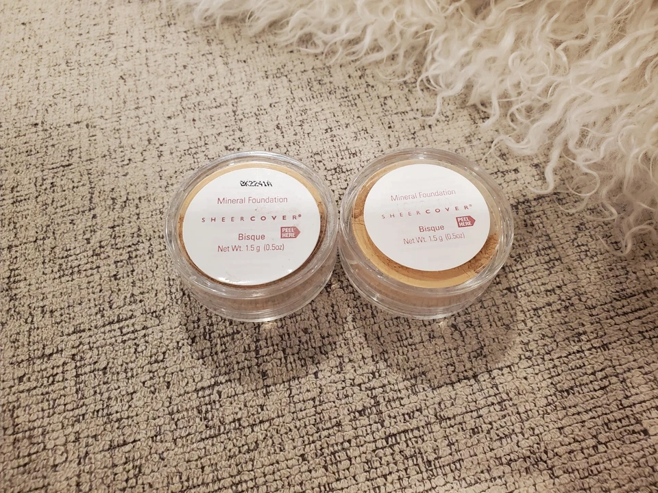 Sheer Cover BISQUE Mineral FOUNDATION Travel Size 1.5g /.05 oz x 2 NEW Sealed - Image 2 of 2