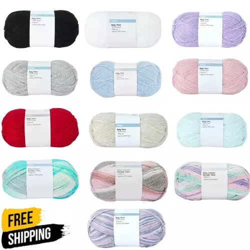 100g Knitting Yarn 8Ply Super Soft Acrylic Wool Multi Colour Craft Polyester - Picture 1 of 14