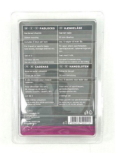 Travel Padlock Set x5 – Suitcase Luggage Locks with Keys & Steel Shackles Secure - Picture 5 of 6