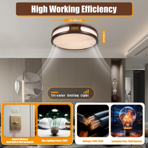 20.47" LED Deckenleuchte Wohnzimmer Flur Küchen Eingang Deckenleuchte Lampe DHL - Bild 6 von 24