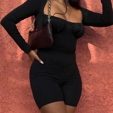 Cute Sexy Women Long Sleeve Romper Choose Size