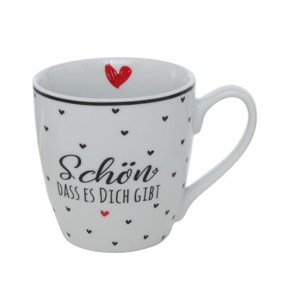 BOLTZE - Jumbobecher / Tasse ''Schön, dass es dich gibt'' - Herzen - 2002339