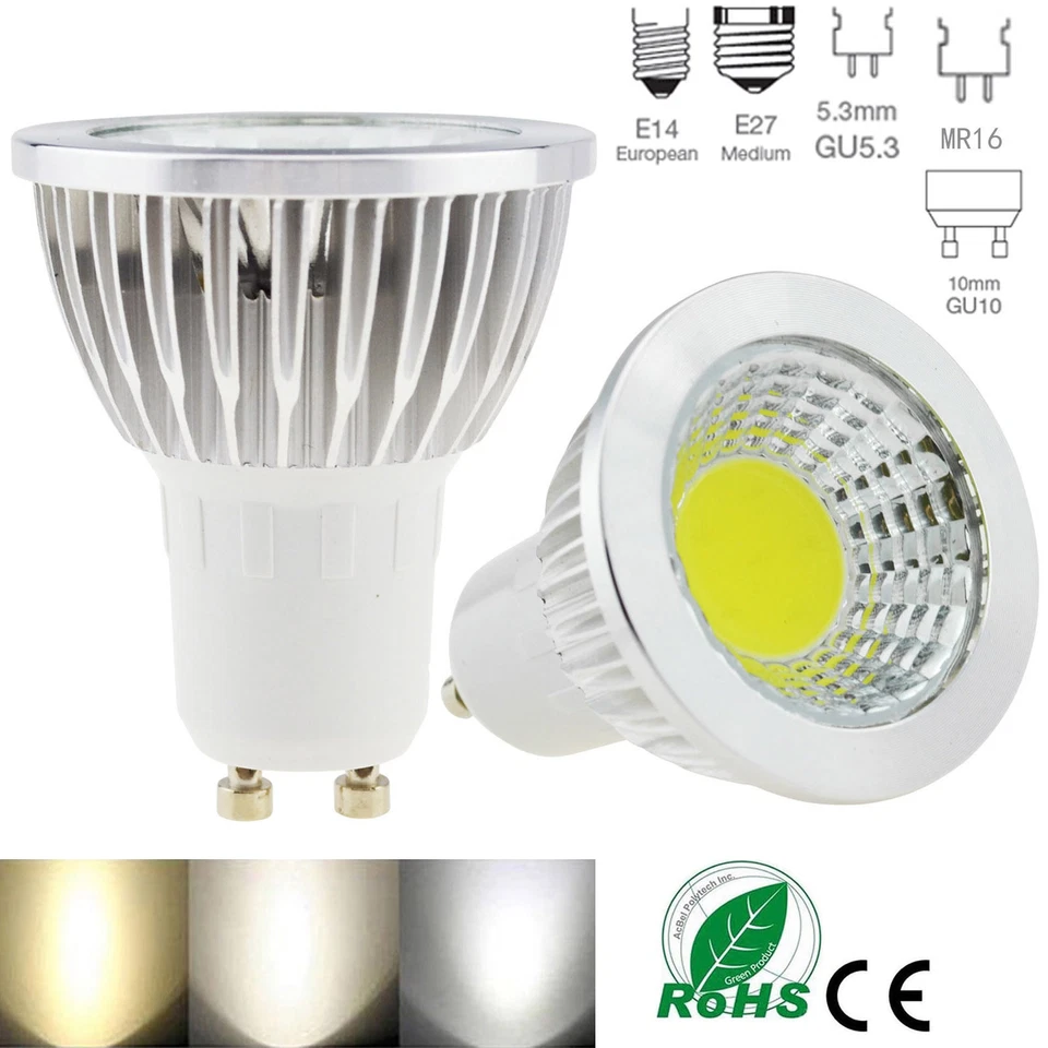 1PC/6PCS Dimmable LED COB Spotlight Bulbs GU10 MR16 GU5.3 B22 6W 9W 12W 15W Lamp - Image 2 of 4