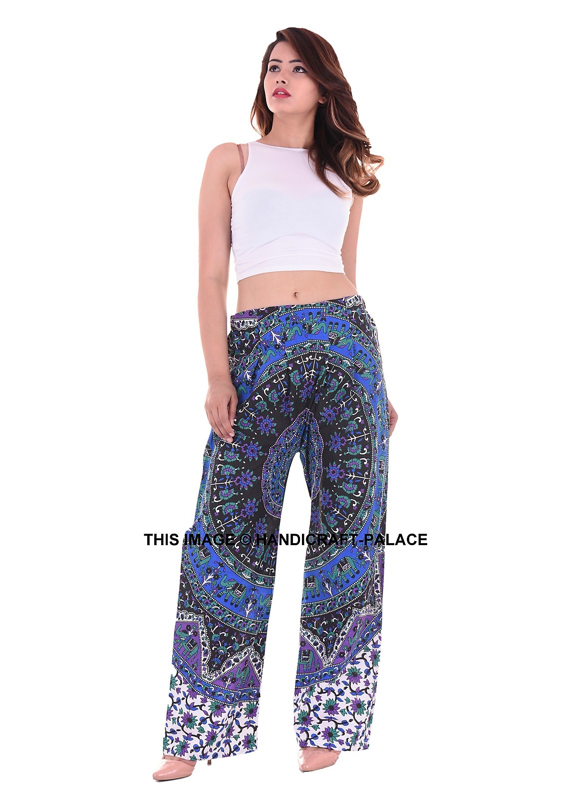 Mujer Elefante Mandala Estampado Genio Pantalones Harén Yoga Casual Playa