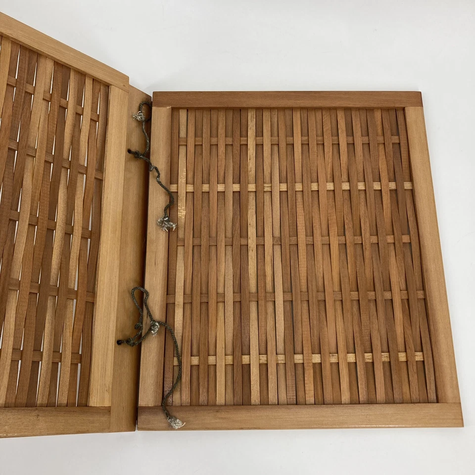 2 cubiertas de libro de madera tejida columna bisagras de latón álbum de fotos arte portafolio diario Foto 4 de 4