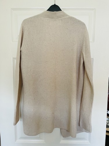 Fat Face Oaty Cream 100% Cashmere Open Longline Cardigan Sz M 12 Mint - Picture 2 of 4