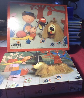 Wooden Cube Box. The Enchanted Carousel Polux And Margot ORTF Complete 30 Cubes