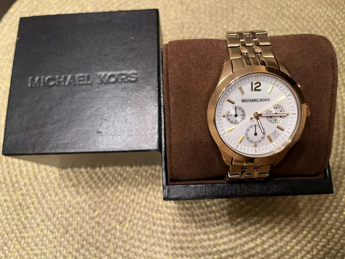 WATCH /NIB Michael Kors ladies gold chronograph watch MK5192 