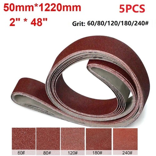 50x1220mm Coarse Fine Grinding Abrasive Sanding Belts 5pcs Grit 60 240 - Picture 3 of 8