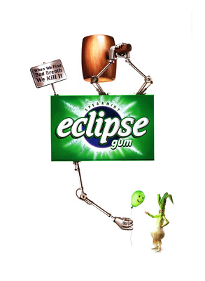 ECLIPSE GUM AD #13 MAGAZINE promo AD 2006 WHEN WE FIND BAD BREATH WE KILL IT