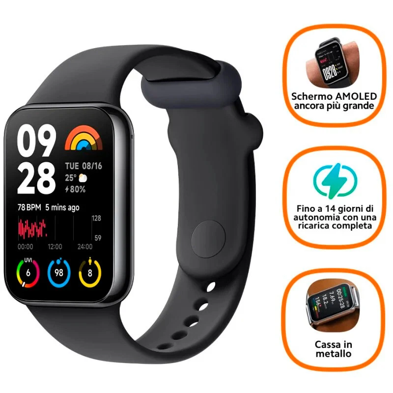 Pulsera de Actividad Xiaomi Smart Band 8 Pro AMOLED 1,74" Negro Grafito - Imagen 2 de 4