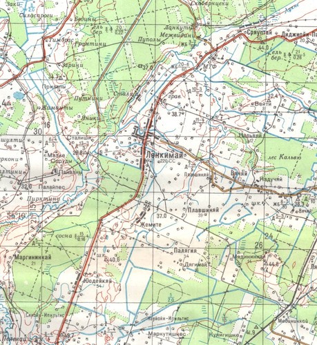 Russian Soviet Military Topographic Map – LENKIMAI (Lithuania), 100K, ed.1978 - Picture 2 of 5