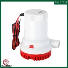 Rule 02 Bilge Pump 1500 GPH Marine 12V DC Non-Automatic 1-1/8" Boat Submersible