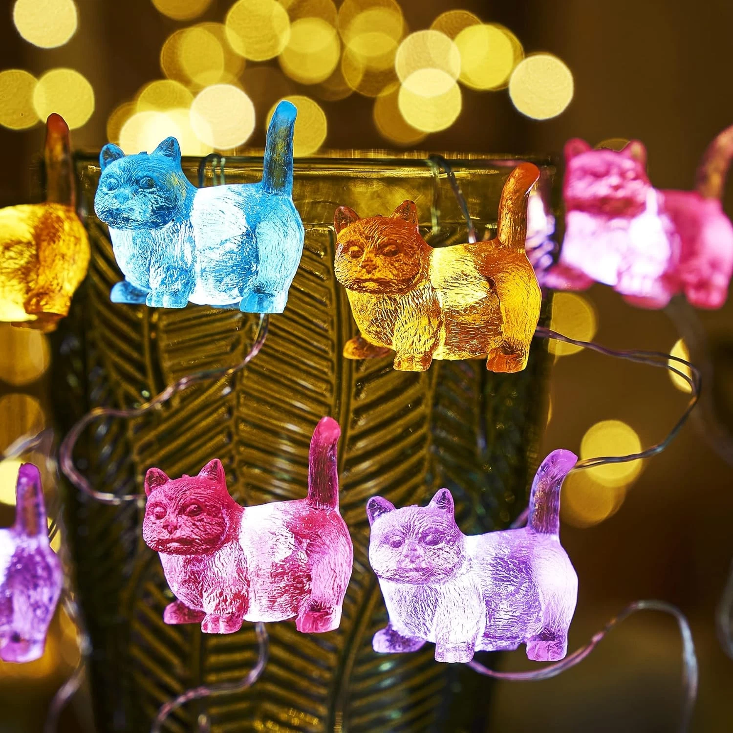 Cat Decorative Fairy String Lights Cute Kitten Décor Gifts for Battery Powered