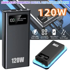 120W Power Bank 50000mAh Fast Charging Portable Charger USB-C Quick Charge 2 USB