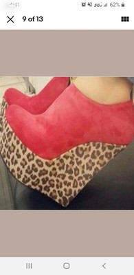 red platform booties