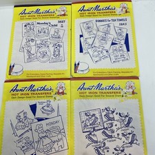 Lot of 4 AUNT MARTHA'S Hot Iron Transfers Embroidery Fabric Paint Needlepoint