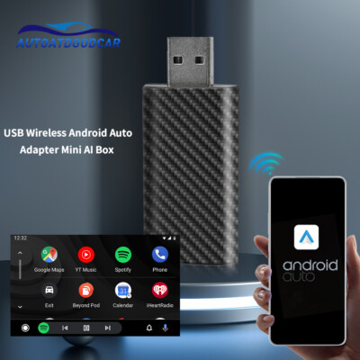 USB Wireless Android Auto Adapter Dongle Retrofit Wired to Wireless Auto Radio