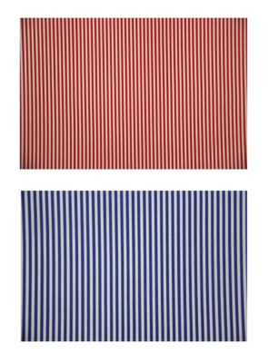 Baumwolle Stoff rot  Meterware blau gestreift Dekorationsstoff Bekleidungsstoff