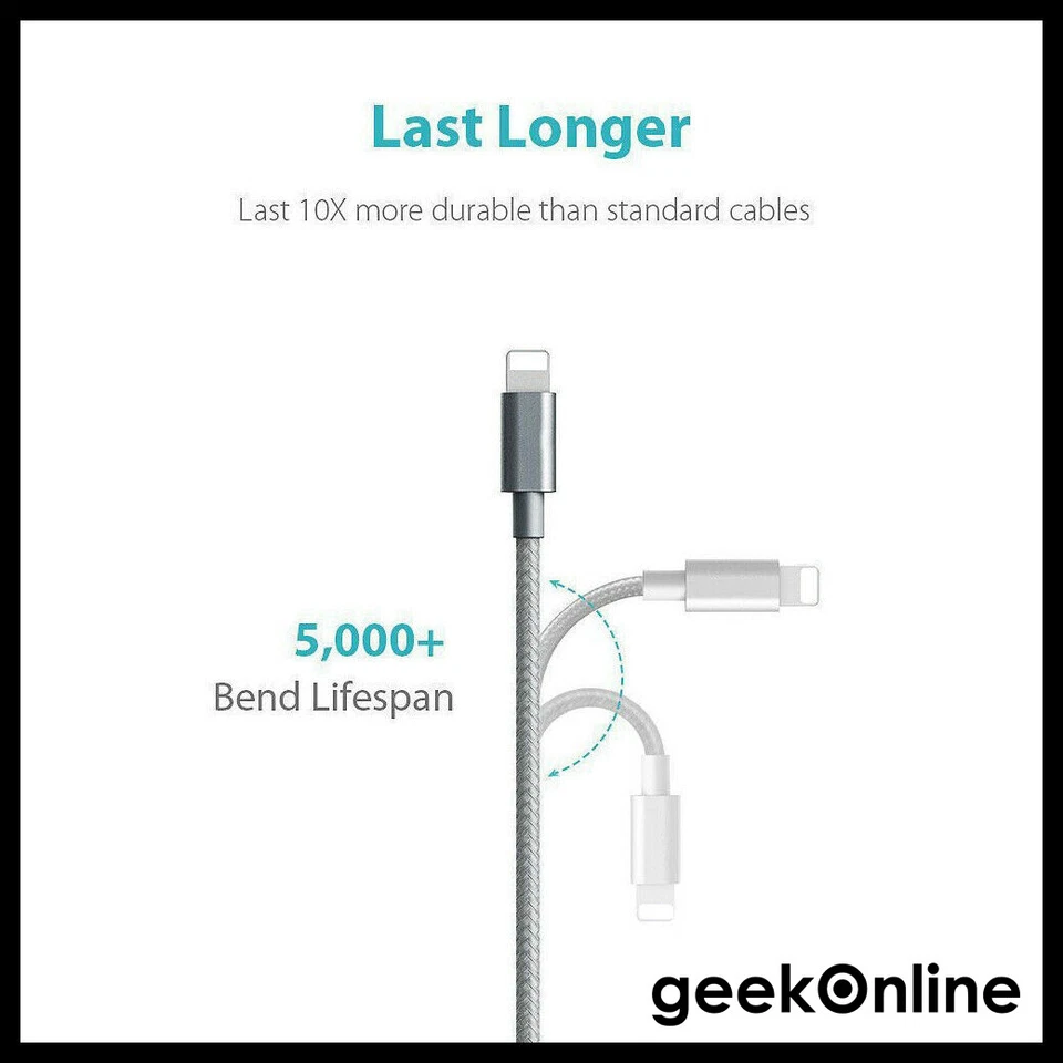 1M 2M 3M Charger Charging Cable For iPhone 14 13 12 11 Pro Max Xs XR 8 7 6s iPad - image 4 of 4