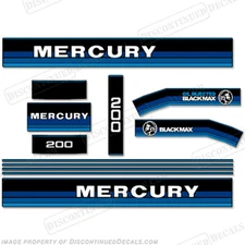 Fits Mercury 1984-1985 200hp Outboard Decals (Blue Tones)