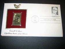 Everett Dirksen Senator Republican Illinois Gold GOLDEN Cover replica STAMP