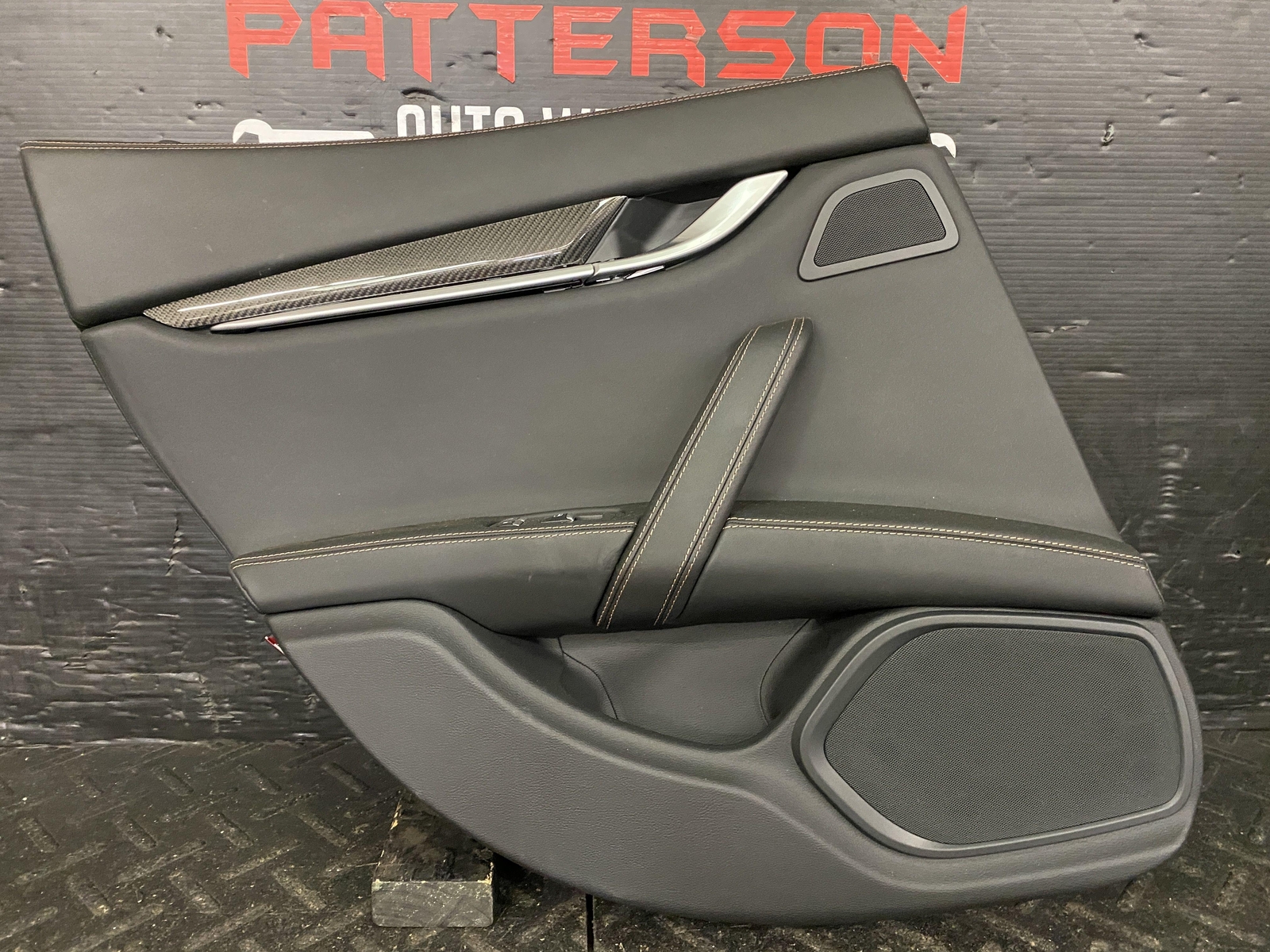14-21 MASERATI GHIBLI REAR DRIVER LH INTERIOR DOOR TRIM PANEL CARBON FIBER TRIM