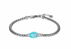 Silver Diamonds Woven Bracelet sz S-M John Hardy Classic Chain Turquoise St.