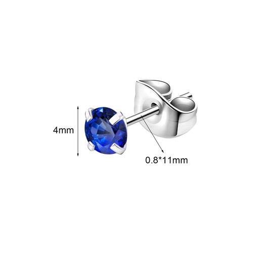 1 Pair 20G Stainless Steel Stud Earrings CZ Ear Studs Cartilage Piercing Jewelry - Picture 6 of 33